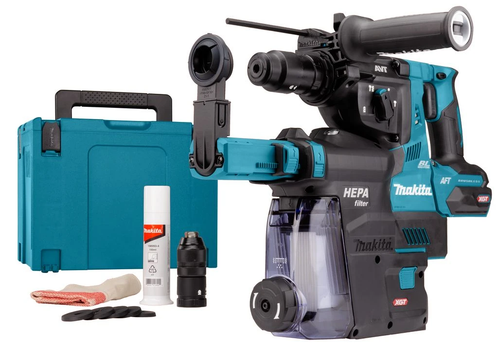 Makita HR004GM202 XGT 40V Max Li-Ion Accu SDS-Plus Combihamer Set (2x 4,0Ah) Incl. Stofafzuigsysteem In Mbox - 2,9J - Koolborstelloos 2 Makita HR004GM202 XGT 40V Max Li-Ion Accu SDS-Plus Combihamer Set (2x 4,0Ah) Incl. Stofafzuigsysteem In Mbox - 2,9J - Koolborstelloos - Afbeelding 2