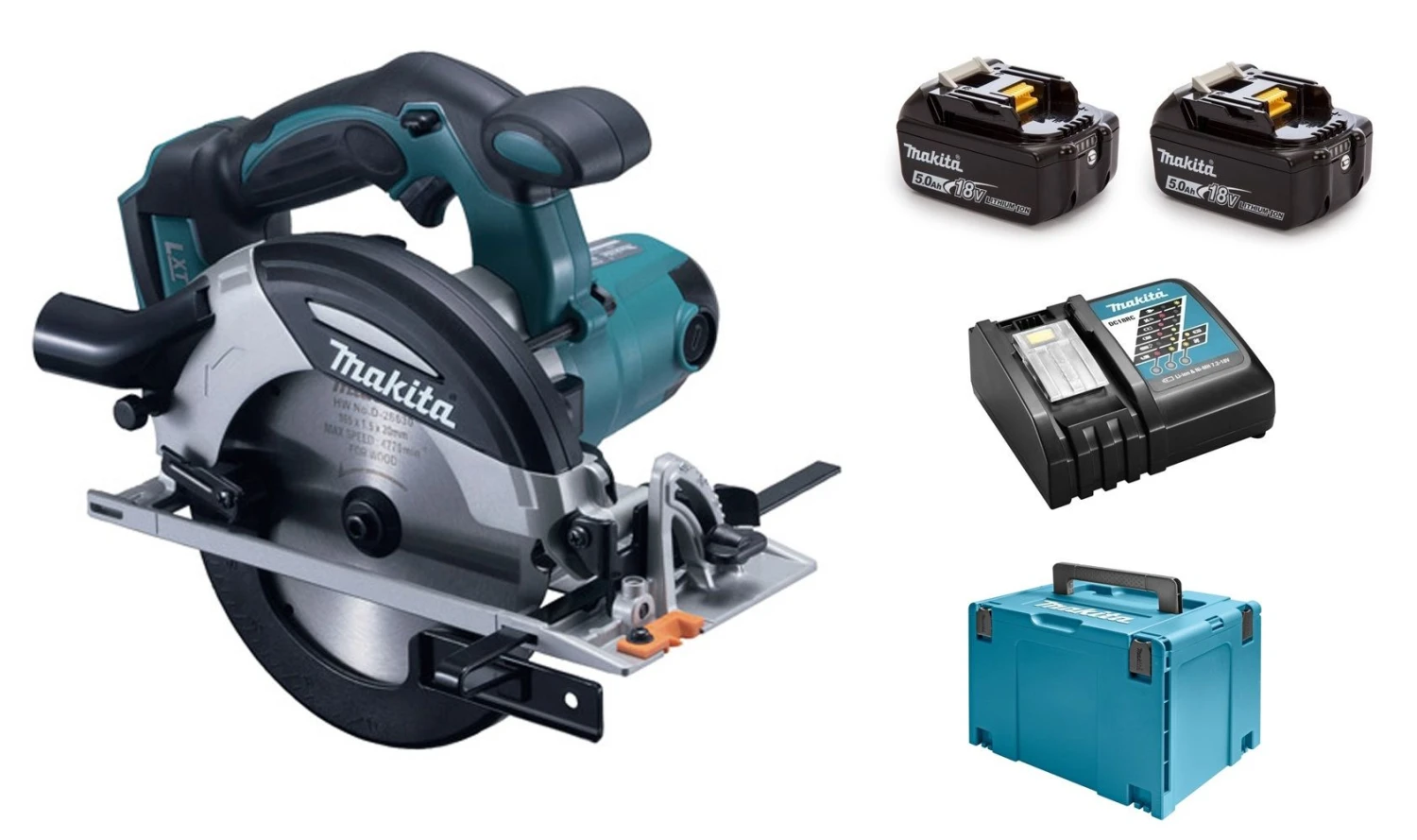 Makita DHS630RTJ 18V Li-Ion Accu Cirkelzaag Set (2x 5.0Ah Accu) In Mbox - 165mm 1 Makita DHS630RTJ 18V Li-Ion Accu Cirkelzaag Set (2x 5.0Ah Accu) In Mbox - 165mm