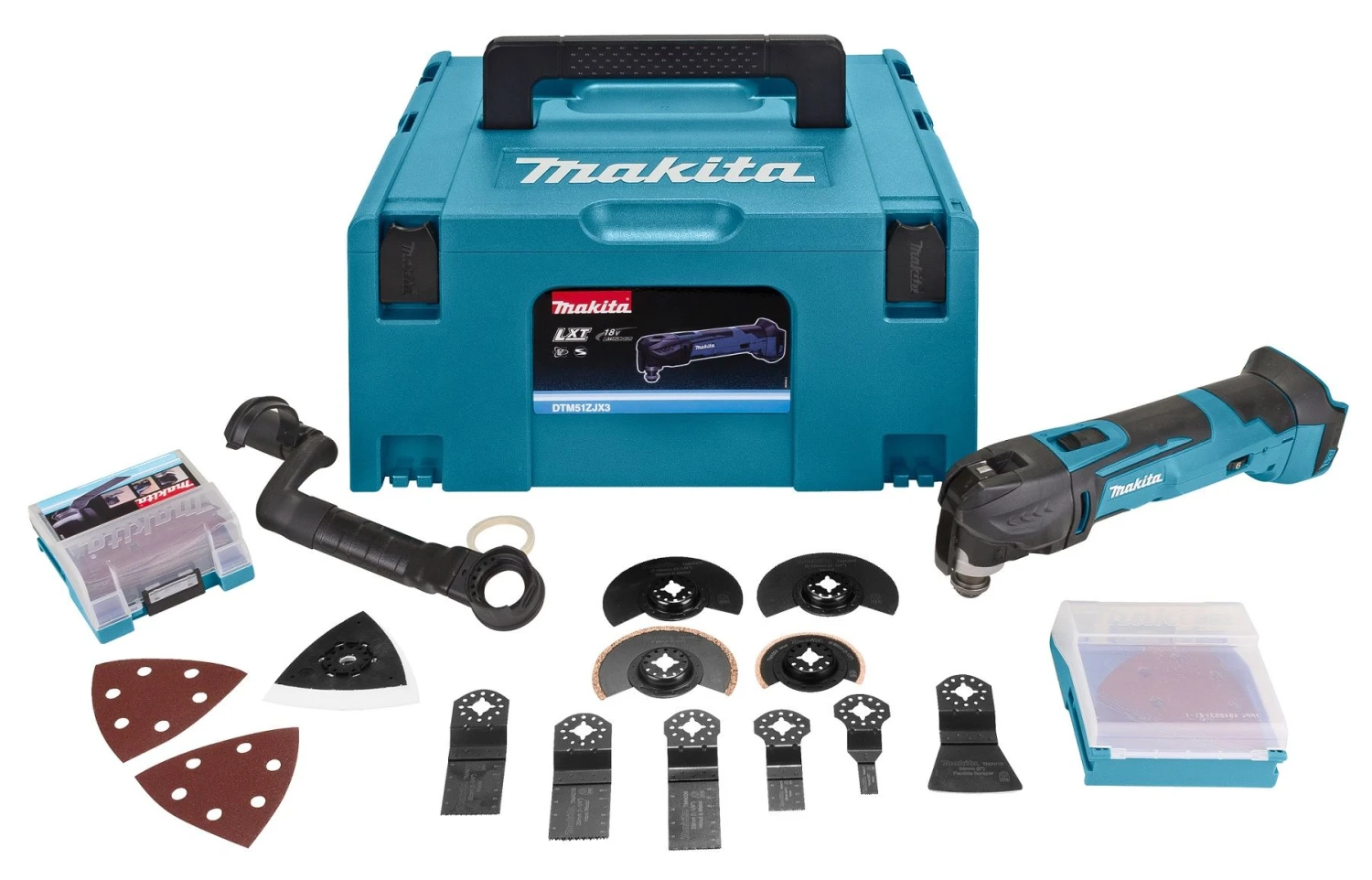 Makita DTM51RMJX3 18V Li-Ion Accu Multitool Set (2x 4.0Ah Accu) + 41 Delige Accessoireset In Mbox - Snelwissel 2 Makita DTM51RMJX3 18V Li-Ion Accu Multitool Set (2x 4.0Ah Accu) + 41 Delige Accessoireset In Mbox - Snelwissel - Afbeelding 2