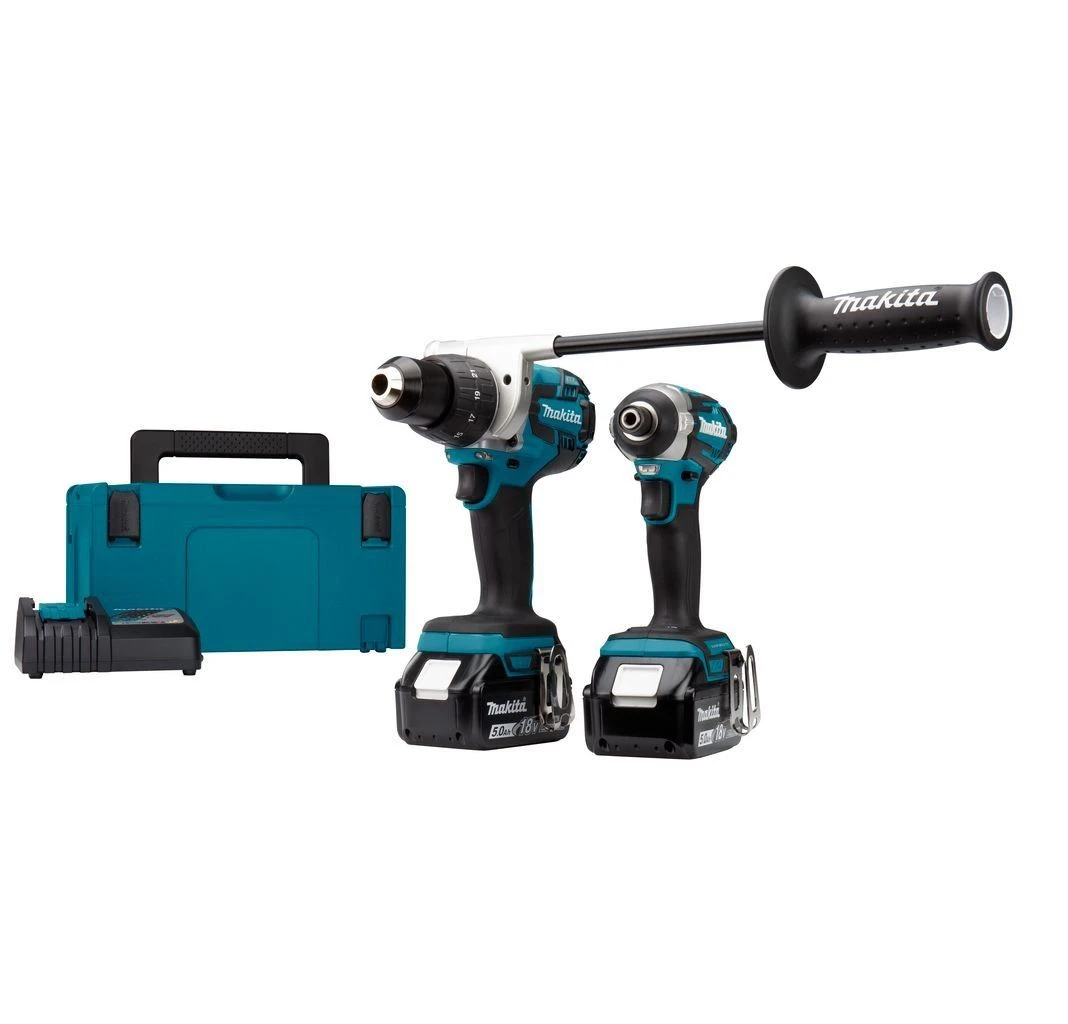 Makita DLX2175TJ 18V Li-ion Accu Boor-/schroefmachine (DDF481) & Slagschroevendraaier (DTD154) Combiset (2x 5.0Ah Accu) In Mbox 1 Makita DLX2175TJ 18V Li-ion Accu Boor-/schroefmachine (DDF481) & Slagschroevendraaier (DTD154) Combiset (2x 5.0Ah Accu) In Mbox
