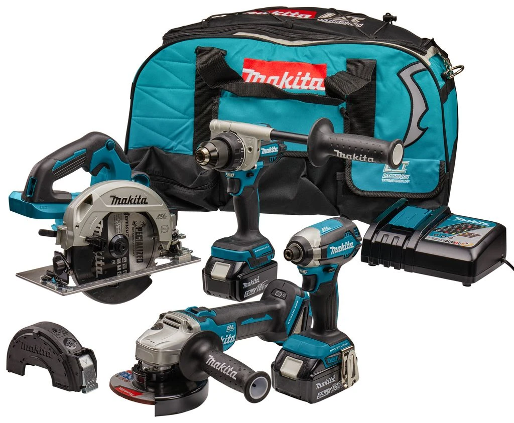 Makita DLX4156TX1 LXT 18V Li-Ion Accu Combiset (2x 5,0 Ah Accu) In Tas 1 Makita DLX4156TX1 LXT 18V Li-Ion Accu Combiset (2x 5,0 Ah Accu) In Tas