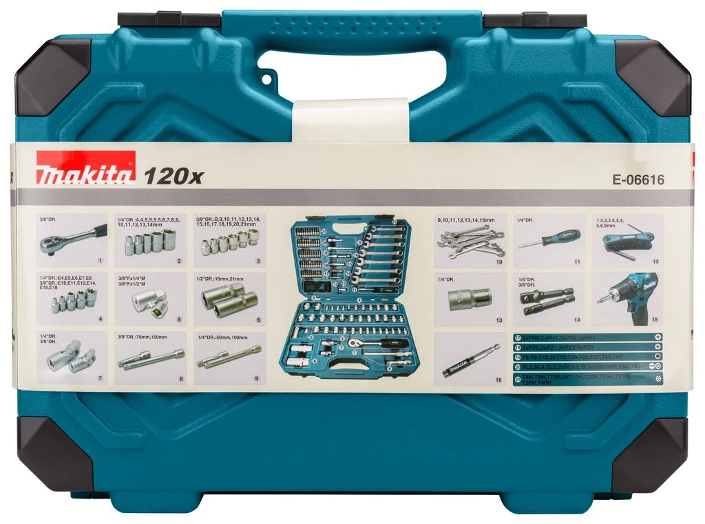 Makita E-06616 Gereedschapset In Koffer - 120-delig 11 Makita E-06616 Gereedschapset In Koffer - 120-delig - Afbeelding 11