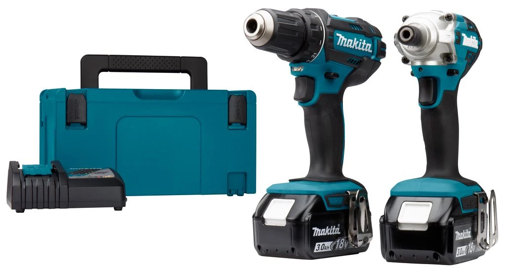Makita DLX2339J 18V Li-Ion Accu Schroef-/boormachine (DDF482) & Slagschroevendraaier (DTD156) Combiset (2x 3,0Ah Accu) In Mbox 1 Makita DLX2339J 18V Li-Ion Accu Schroef-/boormachine (DDF482) & Slagschroevendraaier (DTD156) Combiset (2x 3,0Ah Accu) In Mbox
