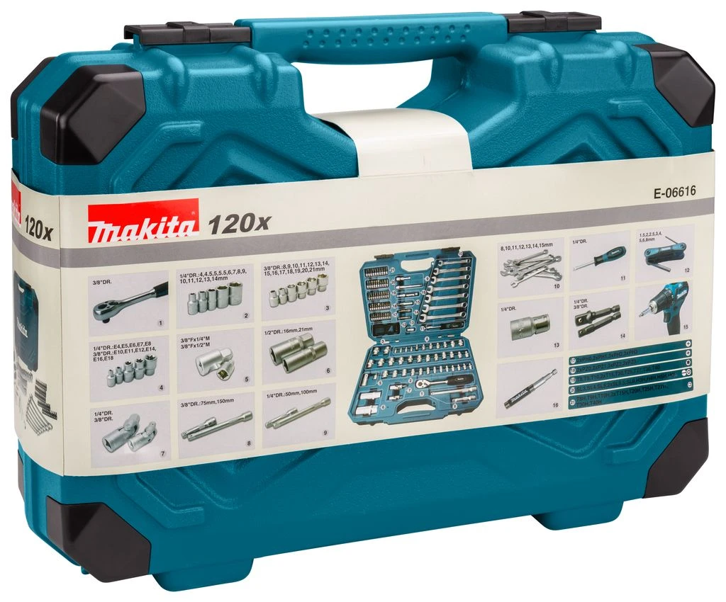 Makita E-06616 Gereedschapset In Koffer - 120-delig 3 Makita E-06616 Gereedschapset In Koffer - 120-delig - Afbeelding 3