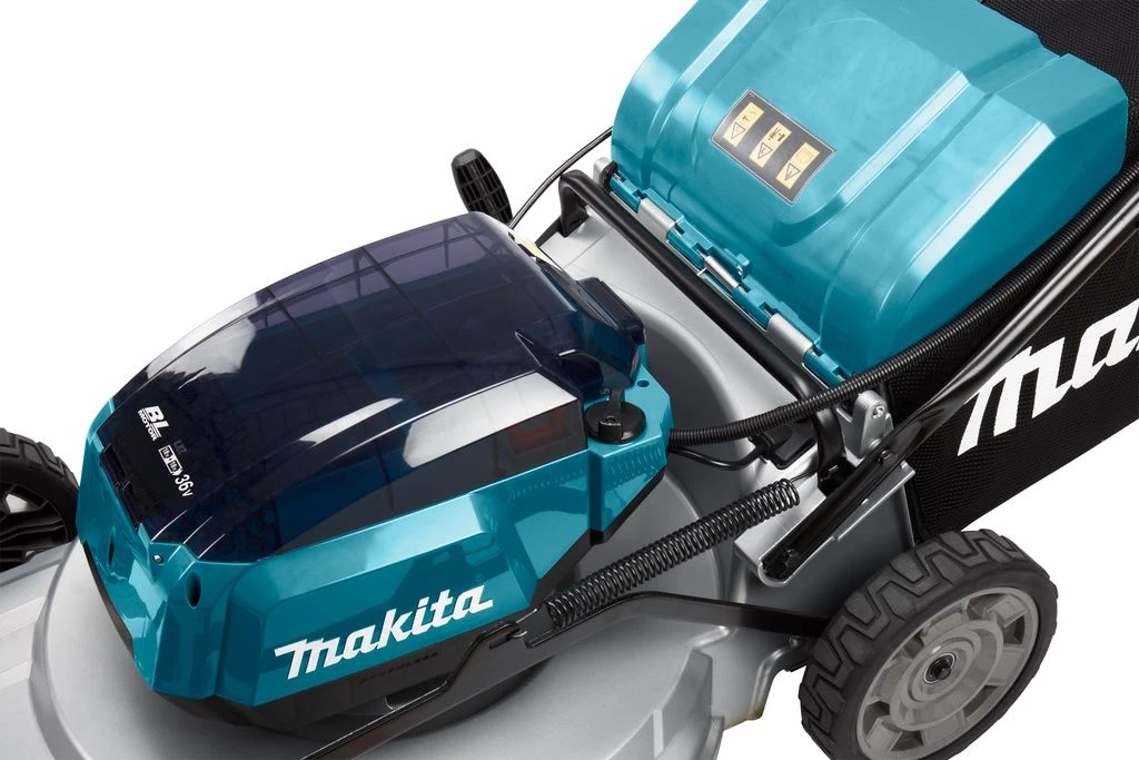 Makita DLM533PT4 36V (2x 18V) Li-Ion Accu Grasmaaier Set (4x 5.0Ah Accu) - 53cm - Zelfrijdend - Koolborstelloos 7 Makita DLM533PT4 36V (2x 18V) Li-Ion Accu Grasmaaier Set (4x 5.0Ah Accu) - 53cm - Zelfrijdend - Koolborstelloos - Afbeelding 7
