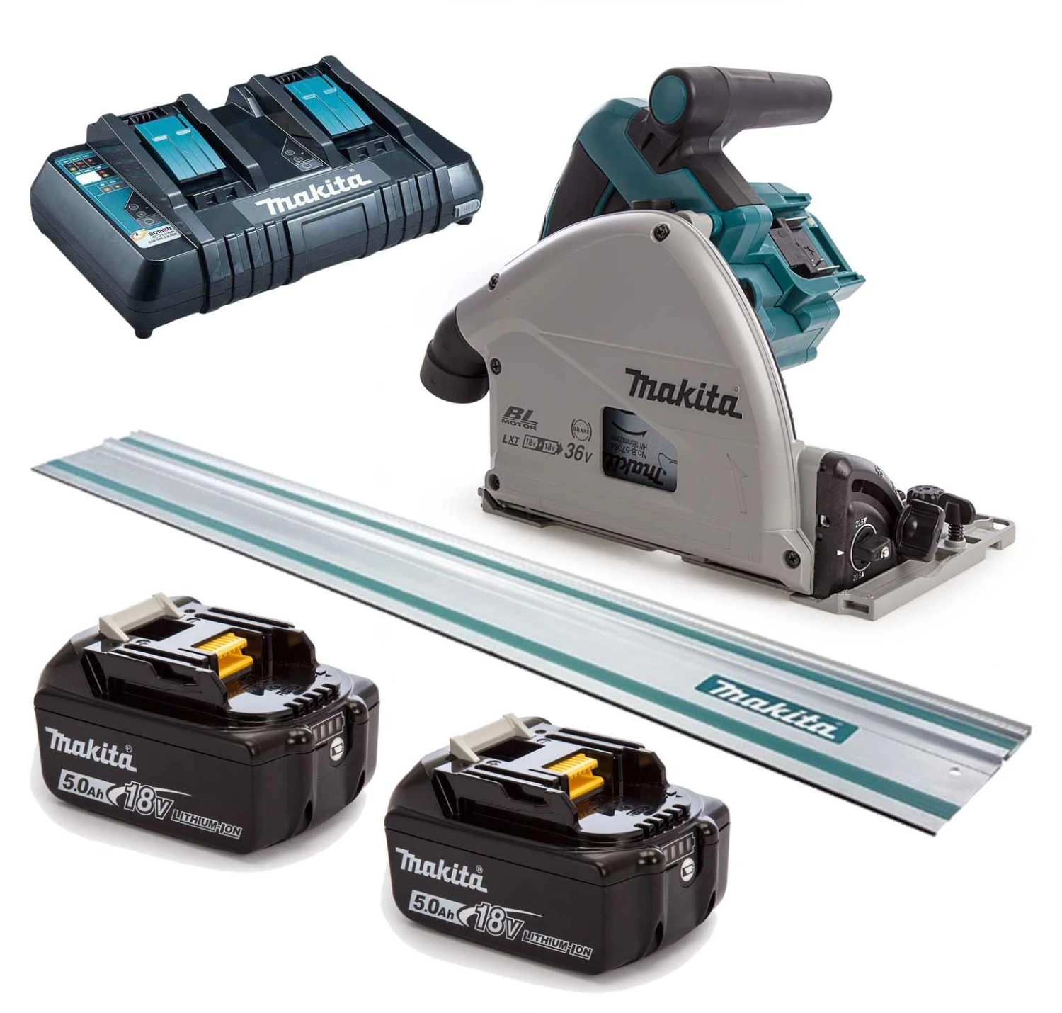 Makita DSP600PT2J1 36V (2x 18V) Li-Ion Accu Invalzaag Set (2x 5,0Ah Accu) In Mbox Incl. Geleiderail - 165 X 20 Mm - Koolborstelloos 1 Makita DSP600PT2J1 36V (2x 18V) Li-Ion Accu Invalzaag Set (2x 5,0Ah Accu) In Mbox Incl. Geleiderail - 165 X 20 Mm - Koolborstelloos