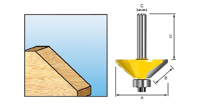Makita D-09488 Fasefrees Met Kogellager - 45° - 26mm - 6mm 1 Makita D-09488 Fasefrees Met Kogellager - 45° - 26mm - 6mm