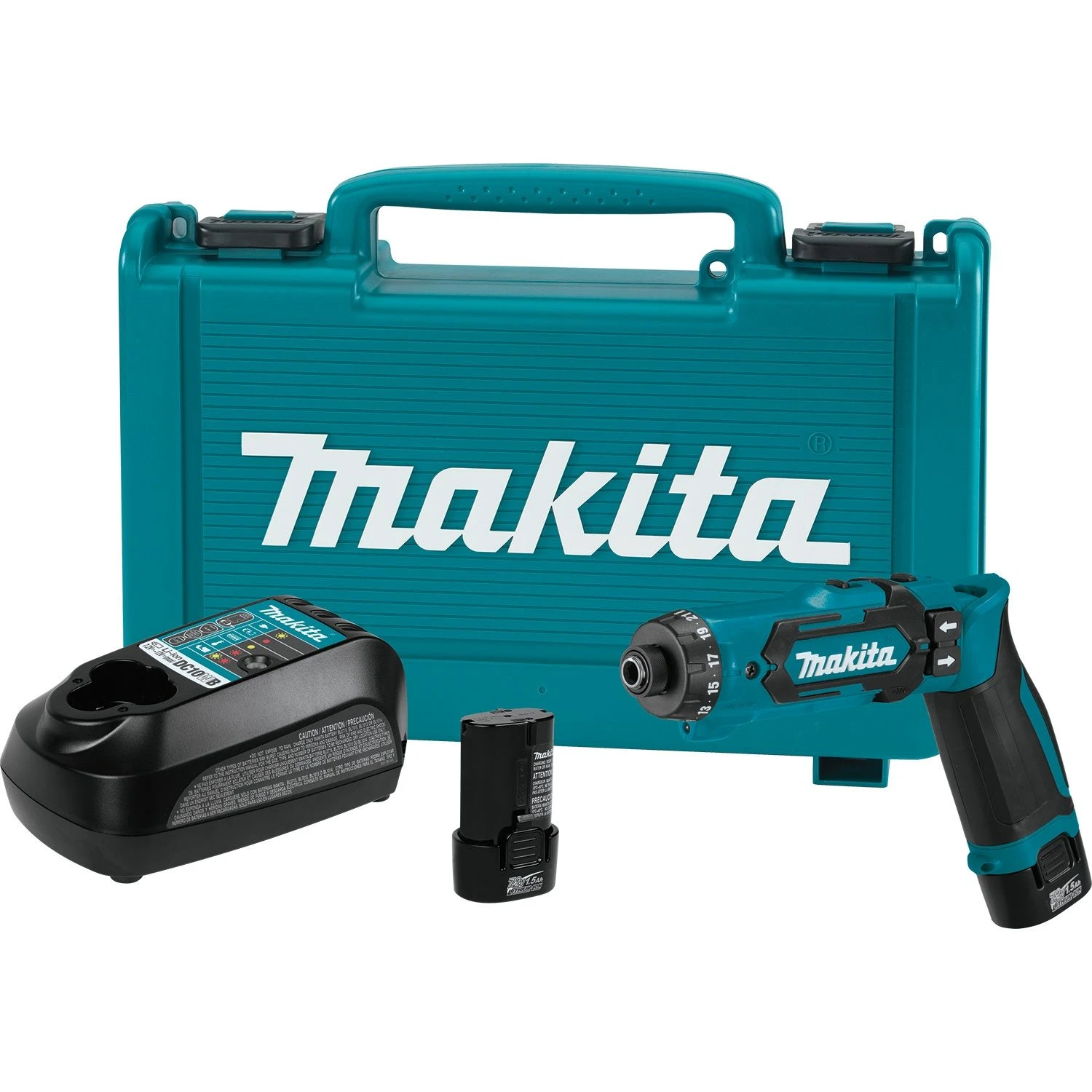 Makita DF012DSE 7,2V Li-Ion Accu Boor-schroefmachine Set (2x 1,5Ah Accu) In Koffer 1 Makita DF012DSE 7,2V Li-Ion Accu Boor-schroefmachine Set (2x 1,5Ah Accu) In Koffer