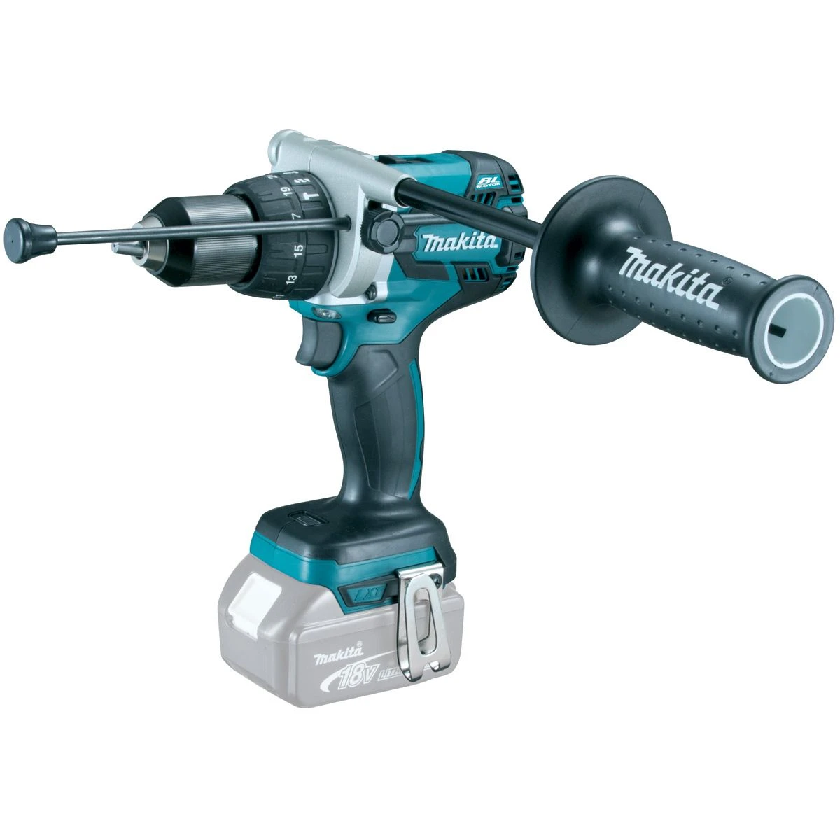 Makita DLX2101PMJ 18V Li-Ion Accu Combihamer (DHR264) & Klopboor-/schroefmachine (DHP481) Combiset (4x 4.0Ah) In Mbox 3 Makita DLX2101PMJ 18V Li-Ion Accu Combihamer (DHR264) & Klopboor-/schroefmachine (DHP481) Combiset (4x 4.0Ah) In Mbox - Afbeelding 3