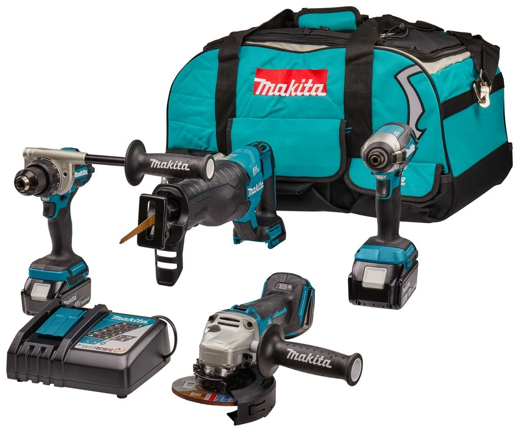 Makita DLX4157TX1 LXT 18V Li-Ion Accu Combiset (2x 5,0 Ah Accu) In Tas 1 Makita DLX4157TX1 LXT 18V Li-Ion Accu Combiset (2x 5,0 Ah Accu) In Tas
