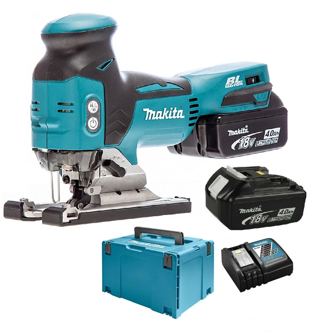 Makita DJV181RMJ 18V Li-Ion Accu Decoupeerzaag Set (2x 4.0Ah Accu) In Mbox - T-greep - Variabel - Koolborstelloos 1 Makita DJV181RMJ 18V Li-Ion Accu Decoupeerzaag Set (2x 4.0Ah Accu) In Mbox - T-greep - Variabel - Koolborstelloos