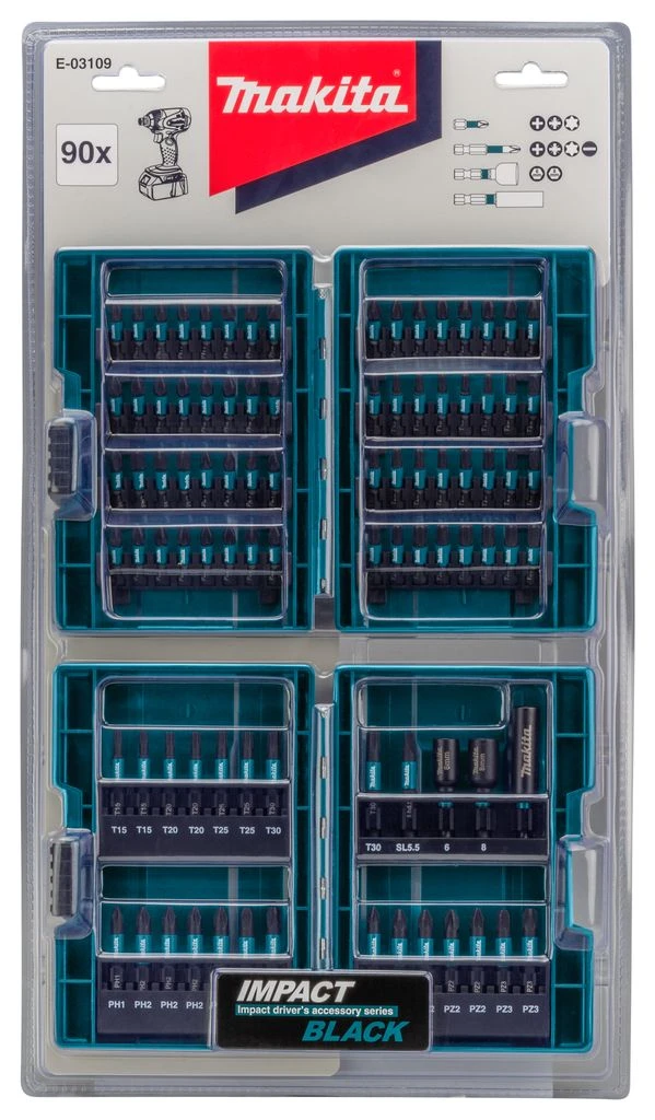 Makita E-03109 Slagschroefbitset 90-delig 3 Makita E-03109 Slagschroefbitset 90-delig - Afbeelding 3