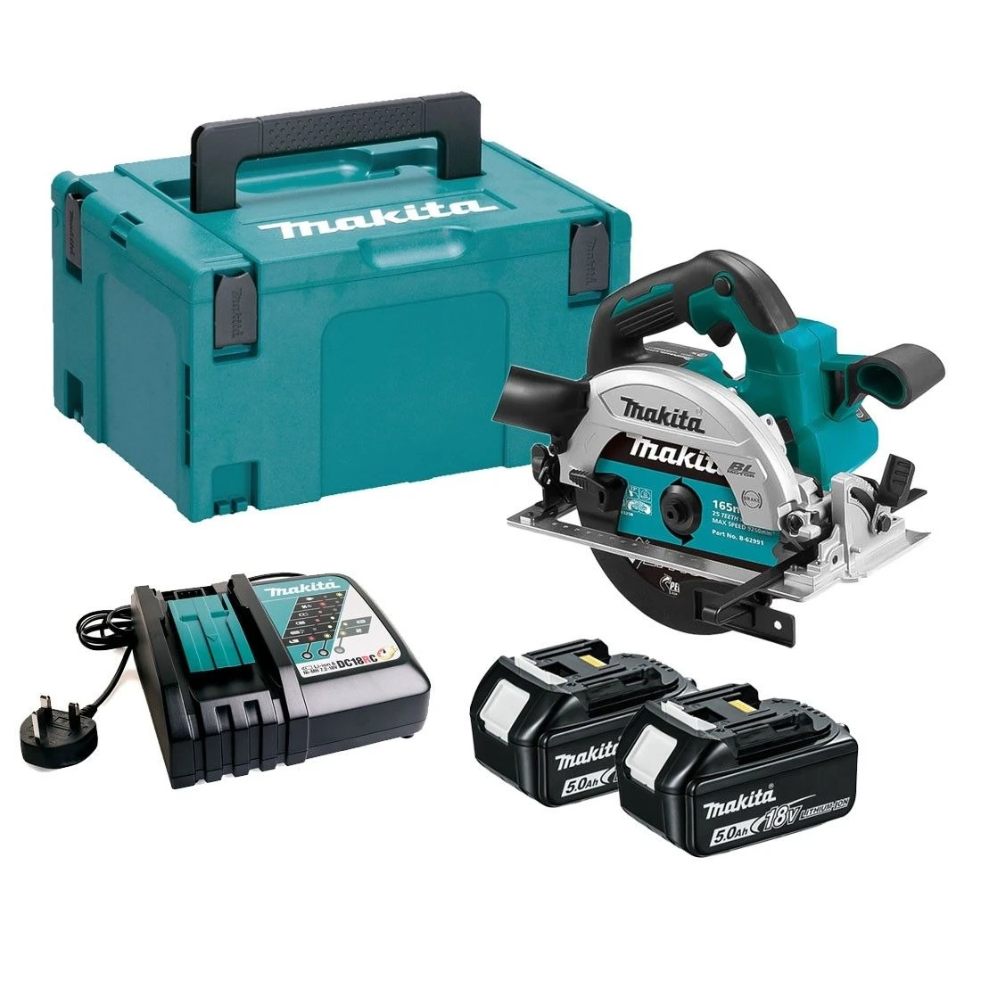 Makita DHS660RTJ 18V Li-Ion Accu Cirkelzaag Set (2x 5.0Ah Accu) In Mbox - 165mm - Koolborstelloos 1 Makita DHS660RTJ 18V Li-Ion Accu Cirkelzaag Set (2x 5.0Ah Accu) In Mbox - 165mm - Koolborstelloos