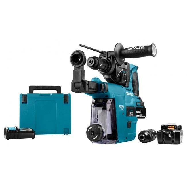 Makita DHR243T3JW 18V Li-Ion Accu SDS-plus Combihamer Incl. Snelspanboorkop En Stofafzuiging Set (3x 5.0Ah Accu) In Mbox - 2J - Koolborstelloos 2 Makita DHR243T3JW 18V Li-Ion Accu SDS-plus Combihamer Incl. Snelspanboorkop En Stofafzuiging Set (3x 5.0Ah Accu) In Mbox - 2J - Koolborstelloos - Afbeelding 2