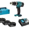 Makita DHP453RF3J 18V Li-Ion Accu Klopboor-/schroefmachine Set (3x 3.0Ah Accu) In Mbox
