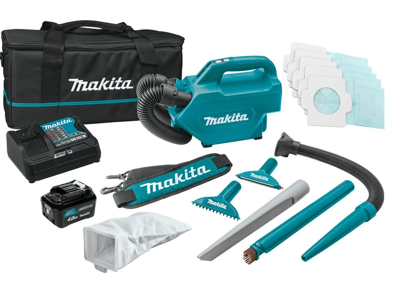 Makita CL121DSM 12V Li-Ion Accu Stofzuiger Set (1x 4,0Ah) - 1300l/min - 0,5L 1 Makita CL121DSM 12V Li-Ion Accu Stofzuiger Set (1x 4,0Ah) - 1300l/min - 0,5L