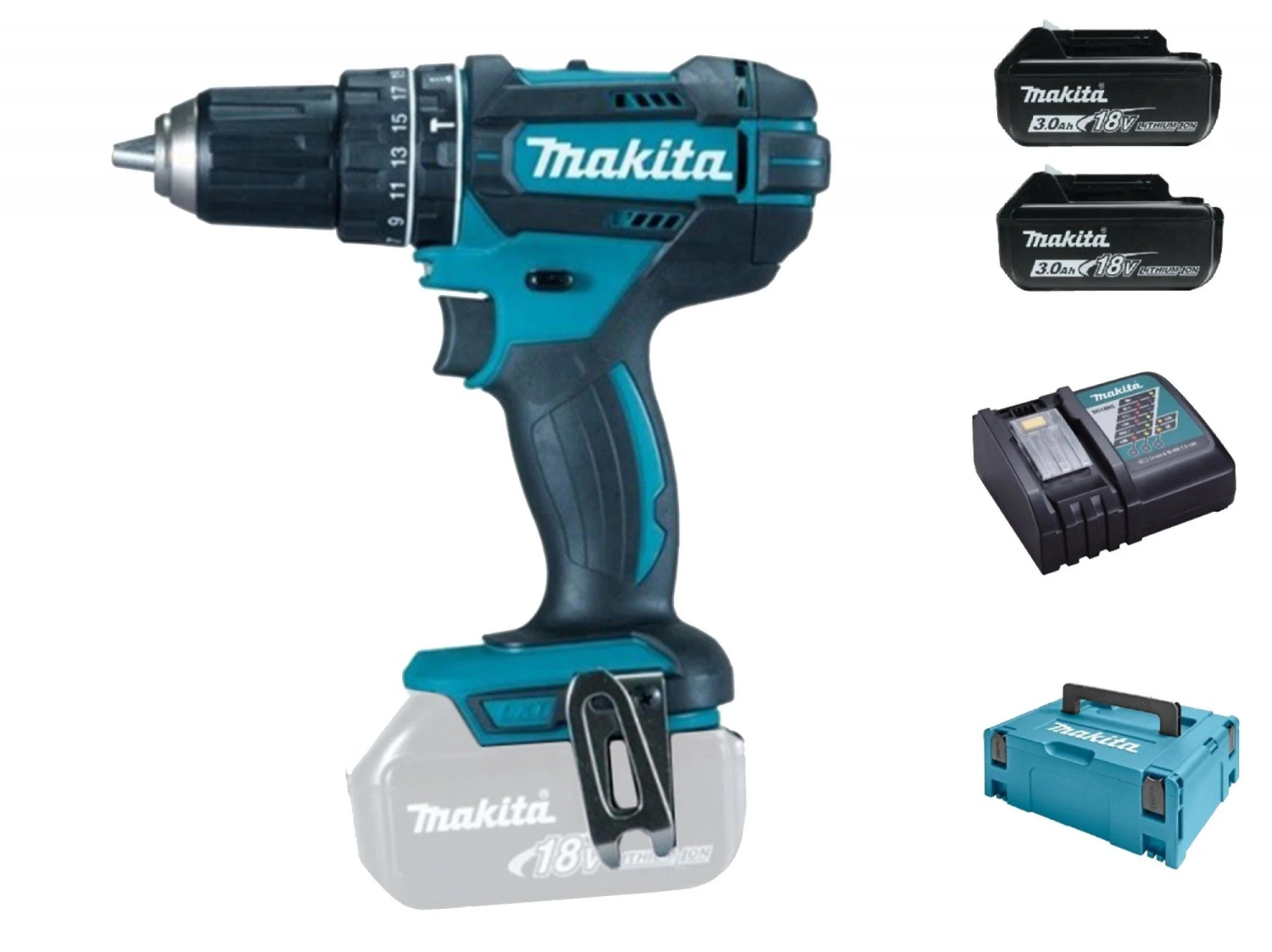 Makita DHP482RFJ 18V Li-Ion Accu Klopboor-/schroefmachine Set (2x 3.0Ah Accu) In Mbox 1 Makita DHP482RFJ 18V Li-Ion Accu Klopboor-/schroefmachine Set (2x 3.0Ah Accu) In Mbox