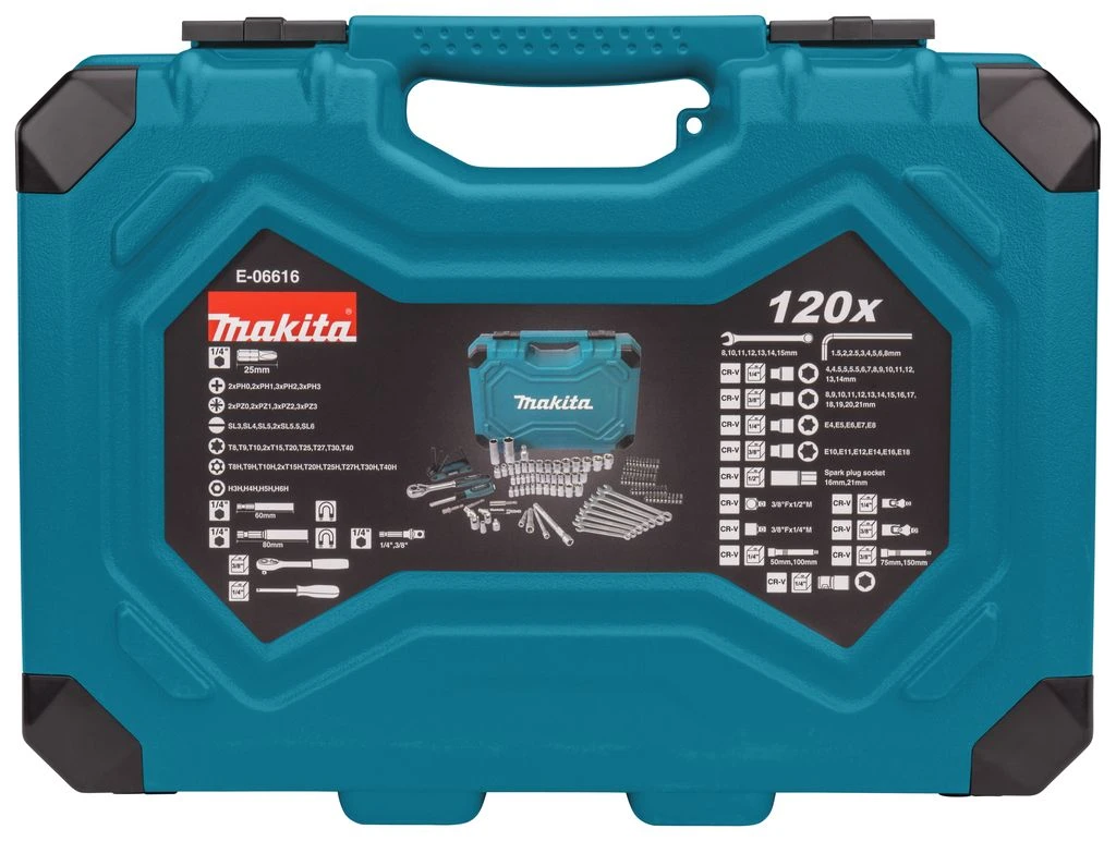 Makita E-06616 Gereedschapset In Koffer - 120-delig 8 Makita E-06616 Gereedschapset In Koffer - 120-delig - Afbeelding 8