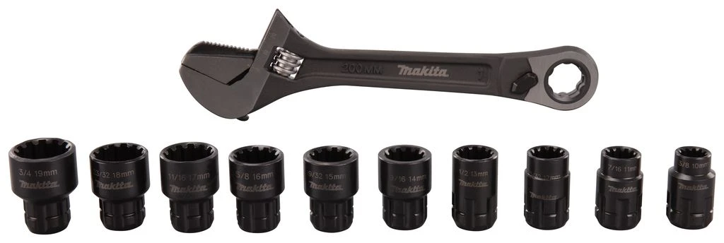 Makita B-65458 Moersleutel-/pijptang-/ratelset 11-delig 4 Makita B-65458 Moersleutel-/pijptang-/ratelset 11-delig - Afbeelding 4