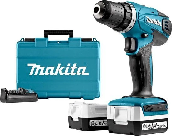Makita DF347DWE 14.4V Li-Ion Accu Boor-/schroefmachine Set (2x 1.5Ah Accu) In Koffer 2 Makita DF347DWE 14.4V Li-Ion Accu Boor-/schroefmachine Set (2x 1.5Ah Accu) In Koffer - Afbeelding 2