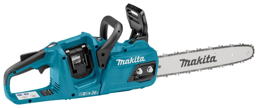 Makita DUC355PT2J 2x18V Li-Ion Accu Kettingzaag Set (2x 5,0Ah) Incl. Mbox - 35cm - Koolborstelloos 1 Makita DUC355PT2J 2x18V Li-Ion Accu Kettingzaag Set (2x 5,0Ah) Incl. Mbox - 35cm - Koolborstelloos