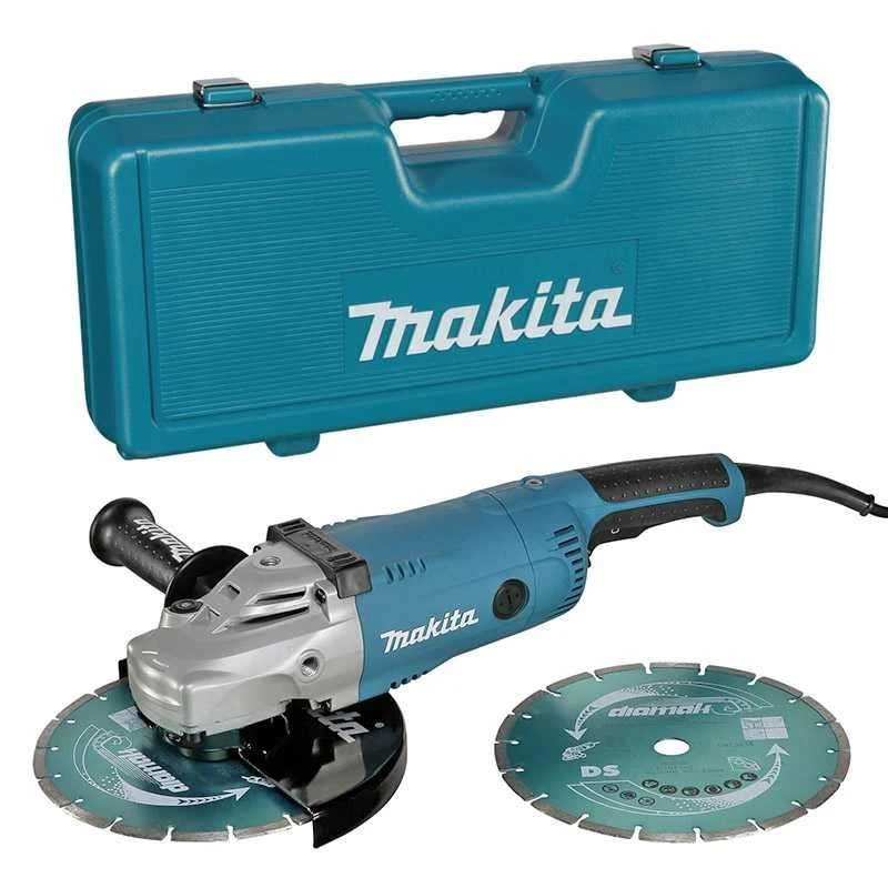 Makita GA9020RFK3 Haakse Slijper Incl. 2 Diamantzaagbladen In Koffer - 2200W - 230mm - Softstart 2 Makita GA9020RFK3 Haakse Slijper Incl. 2 Diamantzaagbladen In Koffer - 2200W - 230mm - Softstart - Afbeelding 2