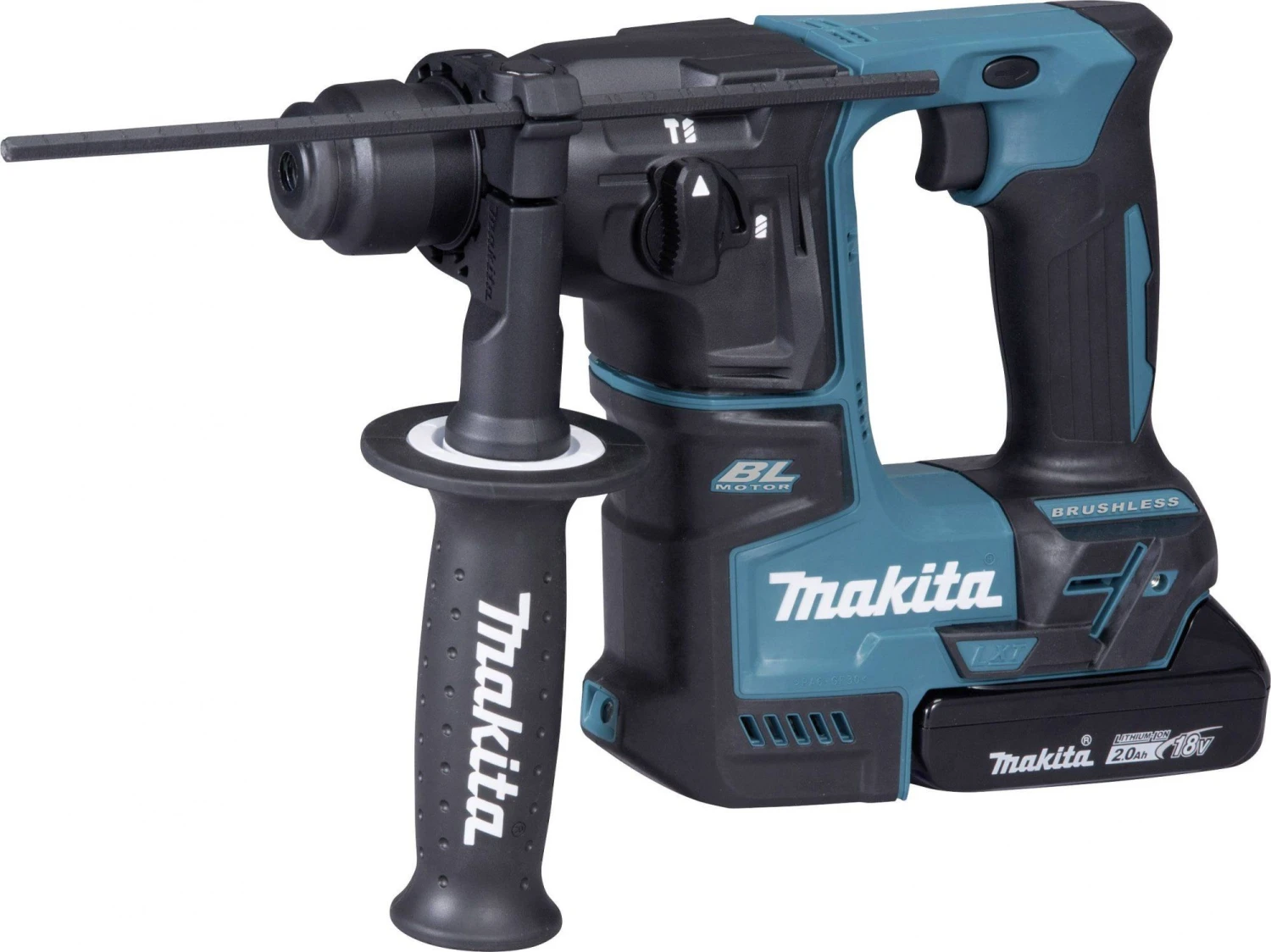 Makita DHR171RAJ 18V Li-Ion Accu SDS-plus Boorhamer Set (2x 2.0Ah Accu) In Mbox - 1,2J - Koolborstelloos 1 Makita DHR171RAJ 18V Li-Ion Accu SDS-plus Boorhamer Set (2x 2.0Ah Accu) In Mbox - 1,2J - Koolborstelloos