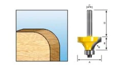 Makita D-09444 Afrondfrees Met Kogellager - 25mm - 6mm