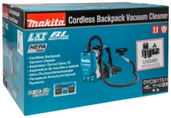 Makita DVC261TX11 2x18V Li-Ion Accu Rugstofzuiger Set (2x 5,0Ah) Incl. Accessoires - 120m³/uur - Koolborstelloos -Makita df73286c3cf524750ee2a0a9e14908d0