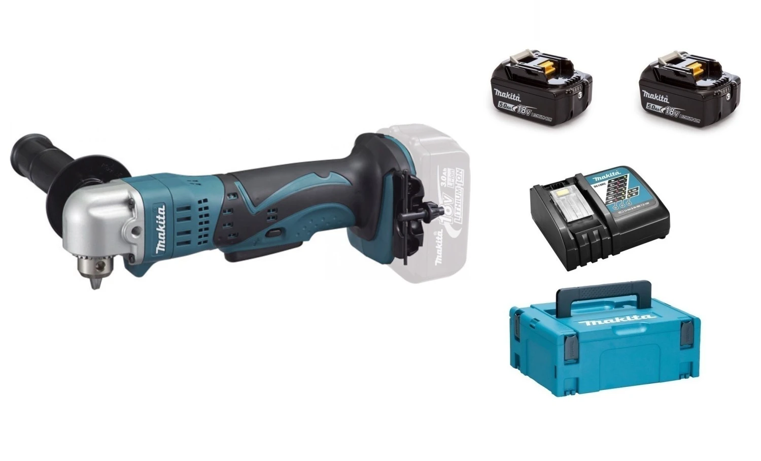 Makita DDA350RTJ 18V Li-Ion Accu Haakse Boor-/schroefmachine Set (2x 5.0Ah Accu) In Mbox 1 Makita DDA350RTJ 18V Li-Ion Accu Haakse Boor-/schroefmachine Set (2x 5.0Ah Accu) In Mbox