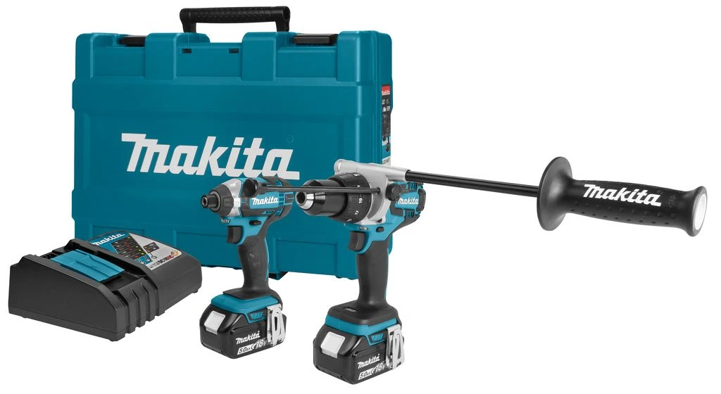 Makita DLX2146T 18V Li-Ion Accu Klopboor-/schroefmachine (DHP481) & Slagschroevendraaier (DTD152) Combiset (2x 5.0Ah Accu) In Koffer 1 Makita DLX2146T 18V Li-Ion Accu Klopboor-/schroefmachine (DHP481) & Slagschroevendraaier (DTD152) Combiset (2x 5.0Ah Accu) In Koffer