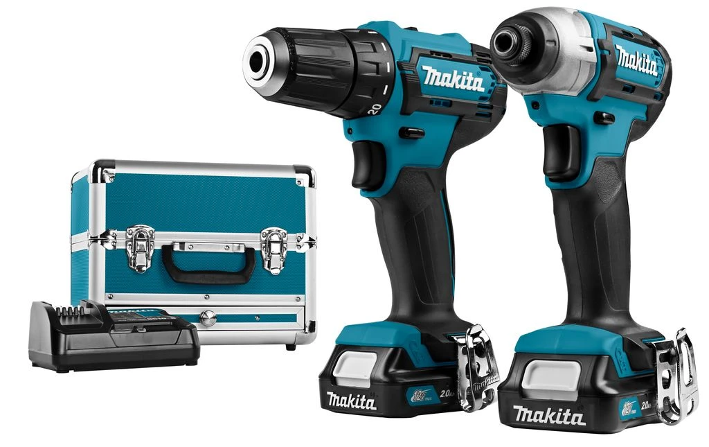 Makita CLX224SAX1 12V Li-Ion Accu Boor-/schroefmachine (DF333D) & Slagschroevendraaier (TD110D) Combiset (2x 2.0Ah Accu) In Koffer 1 Makita CLX224SAX1 12V Li-Ion Accu Boor-/schroefmachine (DF333D) & Slagschroevendraaier (TD110D) Combiset (2x 2.0Ah Accu) In Koffer