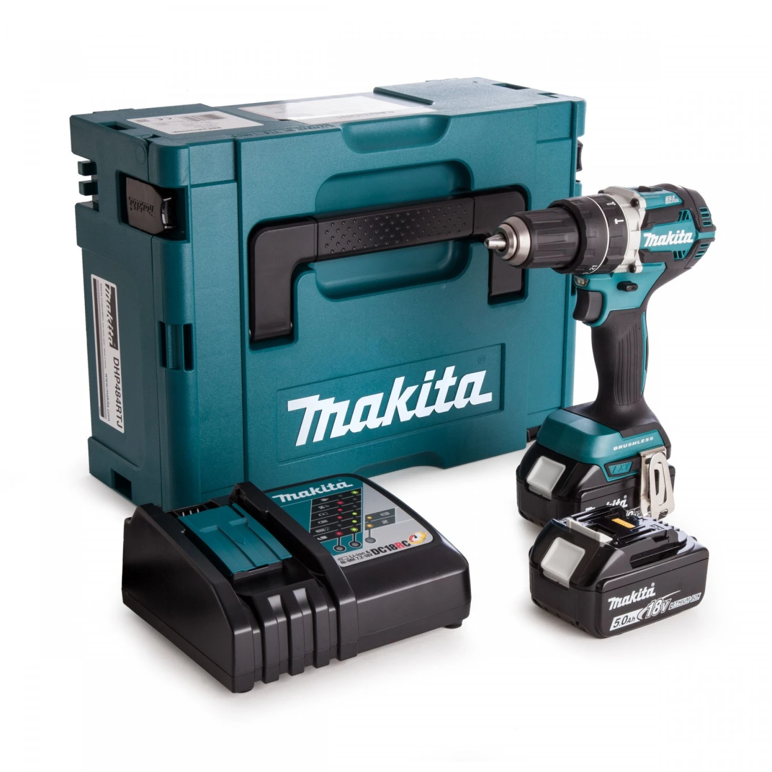 Makita DDF484RT3J 18V Li-Ion Accu Boor-/schroefmachine Set (3x 5,0Ah Accu) In Mbox 1 Makita DDF484RT3J 18V Li-Ion Accu Boor-/schroefmachine Set (3x 5,0Ah Accu) In Mbox