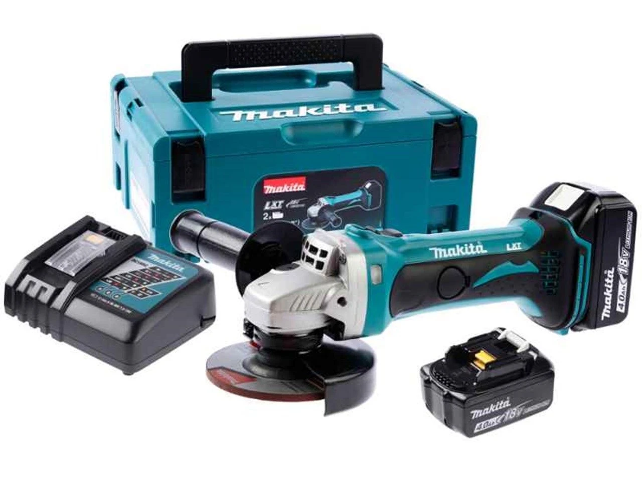 Makita DGA452RMJ 18V Li-ion Accu Haakse Slijper Set (2x 4.0Ah Accu) In Mbox - 115mm 1 Makita DGA452RMJ 18V Li-ion Accu Haakse Slijper Set (2x 4.0Ah Accu) In Mbox - 115mm
